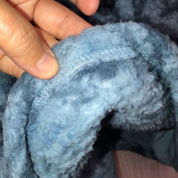 Home Free M Blue Navy Sherpa Teddy Pullover Quarter Zip Sweatshirt - Picture 14 of 15